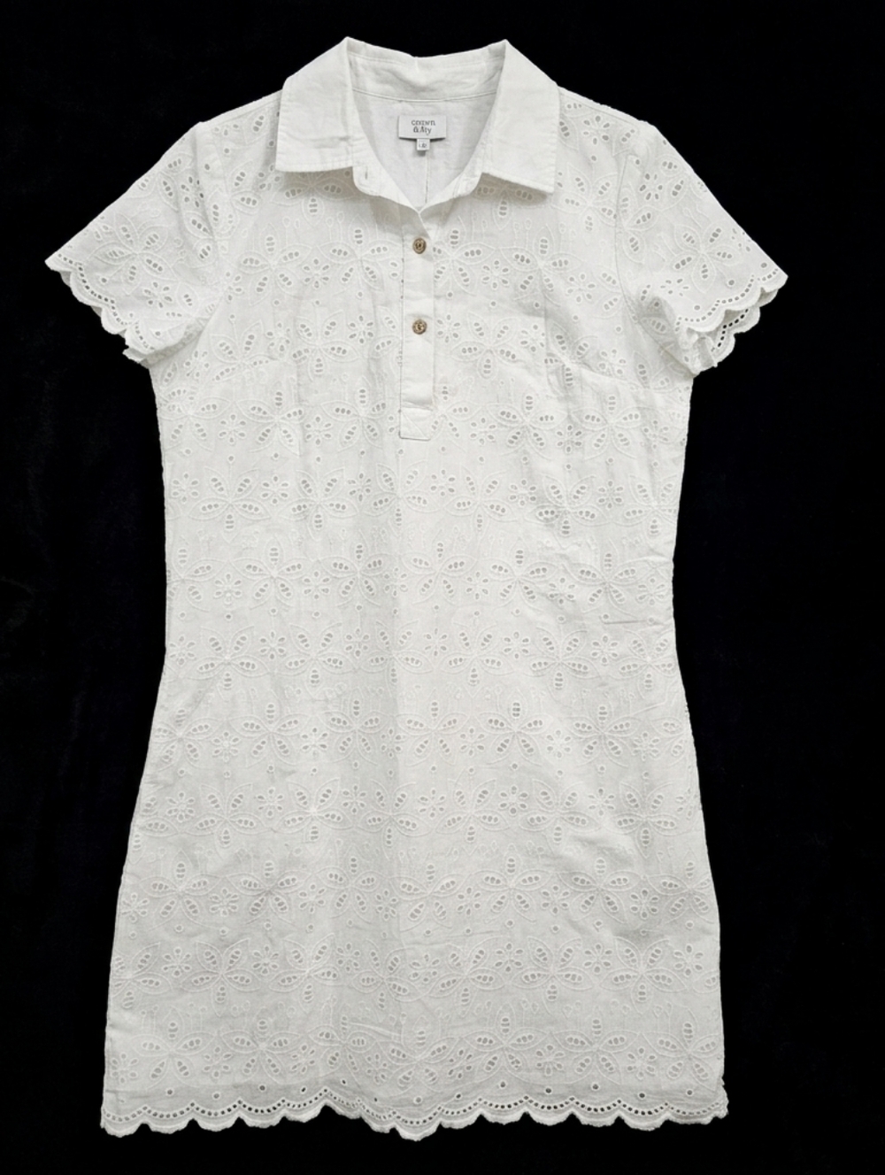 Crown & Ivy White Eyelet Mini Dress